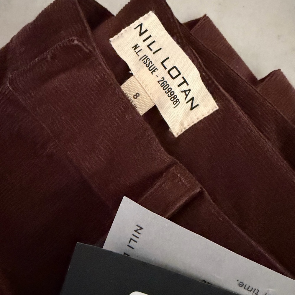 Nili Lotan Shon Corduroy Pants – Size 8 – NWT Merlot - Picture 5 of 6